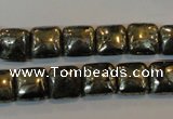 CPY316 15.5 inches 10*10mm square pyrite gemstone beads wholesale