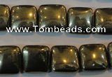 CPY318 15.5 inches 14*14mm square pyrite gemstone beads wholesale