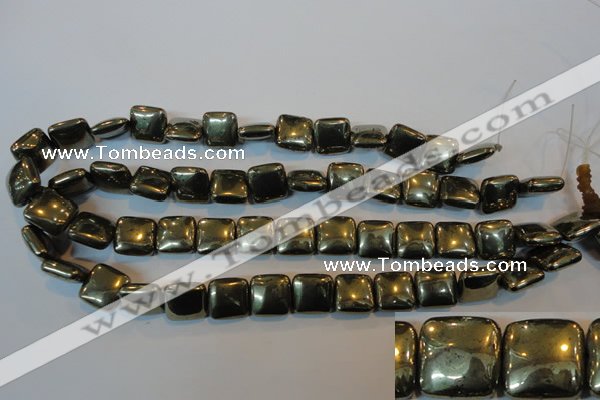 CPY318 15.5 inches 14*14mm square pyrite gemstone beads wholesale