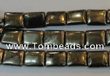 CPY320 15.5 inches 8*10mm rectangle pyrite gemstone beads wholesale