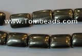 CPY321 15.5 inches 10*14mm rectangle pyrite gemstone beads wholesale