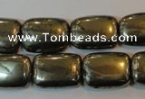 CPY324 15.5 inches 15*20mm rectangle pyrite gemstone beads wholesale