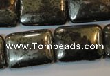 CPY325 15.5 inches 18*25mm rectangle pyrite gemstone beads wholesale