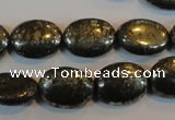 CPY33 16 inches 12*16mm oval pyrite gemstone beads wholesale