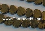 CPY331 15.5 inches 8*8mm heart pyrite gemstone beads wholesale