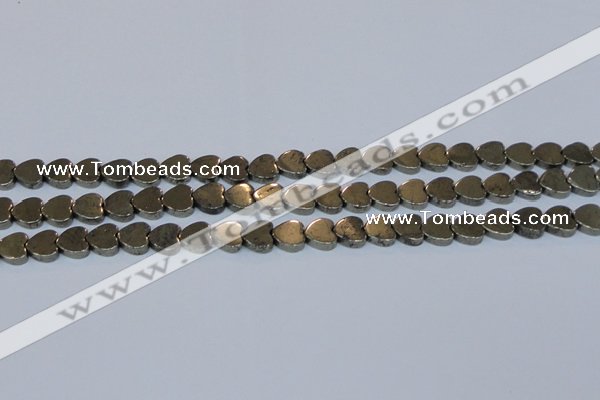 CPY332 15.5 inches 10*10mm heart pyrite gemstone beads