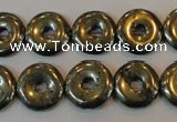 CPY337 15.5 inches 14mm donut pyrite gemstone beads wholesale