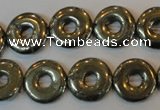 CPY338 15.5 inches 16mm donut pyrite gemstone beads wholesale