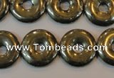 CPY339 15.5 inches 18mm donut pyrite gemstone beads wholesale