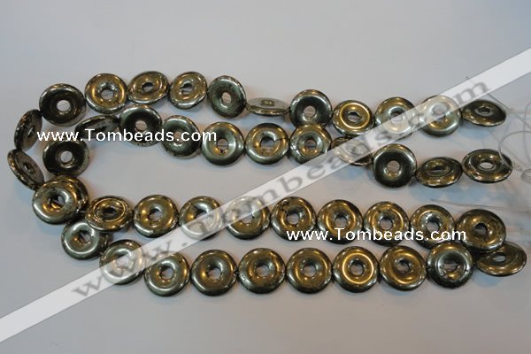 CPY339 15.5 inches 18mm donut pyrite gemstone beads wholesale