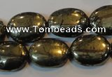 CPY34 16 inches 15*20mm oval pyrite gemstone beads wholesale