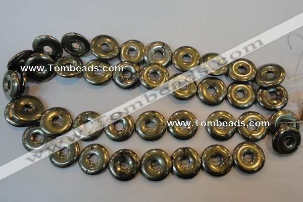 CPY340 15.5 inches 20mm donut pyrite gemstone beads wholesale