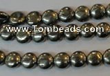 CPY35 16 inches 8mm coin pyrite gemstone beads wholesale