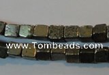 CPY350 15.5 inches 4*4mm cube pyrite gemstone beads wholesale