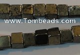 CPY351 15.5 inches 6*6mm cube pyrite gemstone beads wholesale