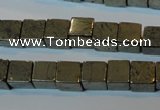 CPY352 15.5 inches 8*8mm cube pyrite gemstone beads wholesale