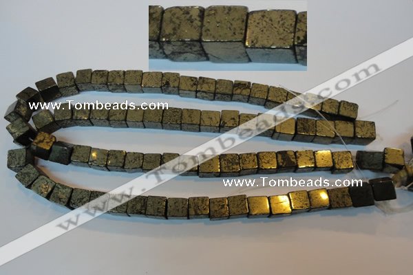 CPY353 15.5 inches 10*10mm cube pyrite gemstone beads wholesale