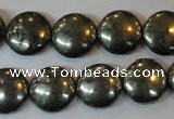 CPY36 16 inches 14mm coin pyrite gemstone beads wholesale