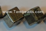 CPY365 15.5 inches 16*16mm faceted cube pyrite gemstone beads