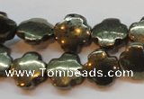 CPY373 15 inches 12*12mm cross pyrite gemstone beads