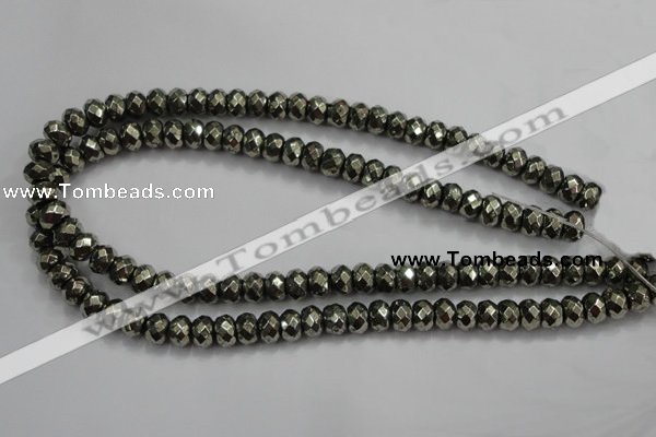 CPY39 16 inches 3*6mm faceted rondelle pyrite gemstone beads wholesale