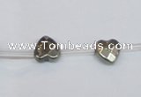 CPY393 Top drilled 8*8mm faceted heart pyrite gemstone beads wholesale