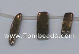 CPY395 Top drilled 7*15mm - 8*20mm sticks pyrite gemstone beads