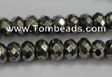 CPY40 16 inches 4*8mm faceted rondelle pyrite gemstone beads wholesale