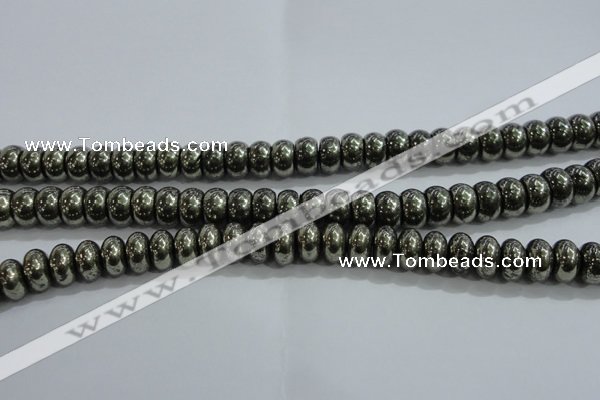 CPY423 15.5 inches 5*8mm rondelle pyrite gemstone beads