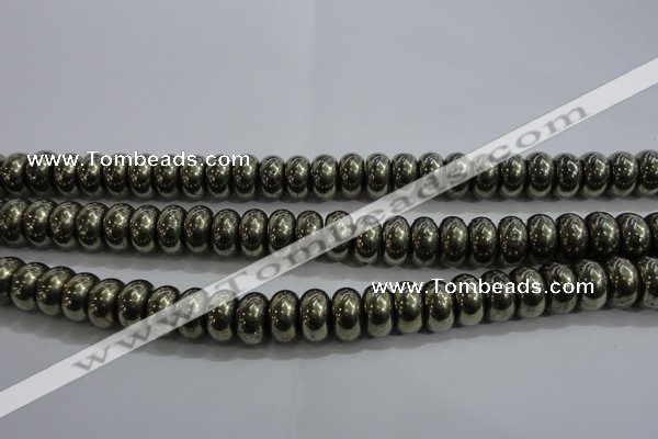 CPY424 15.5 inches 6*10mm rondelle pyrite gemstone beads