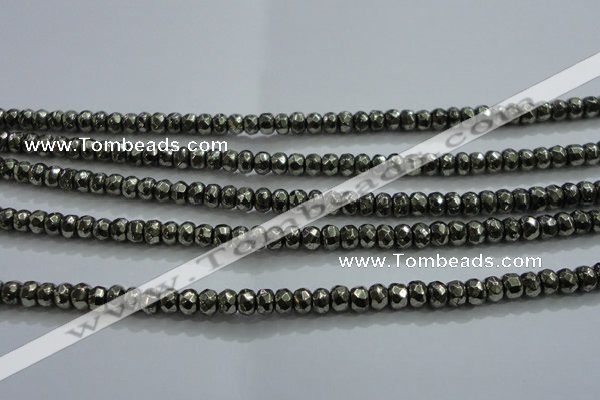 CPY427 15.5 inches 2.5*4mm faceted rondelle pyrite gemstone beads