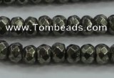 CPY428 15.5 inches 4*6mm faceted rondelle pyrite gemstone beads