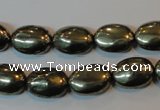 CPY44 16 inches 10*14mm oval pyrite gemstone beads wholesale