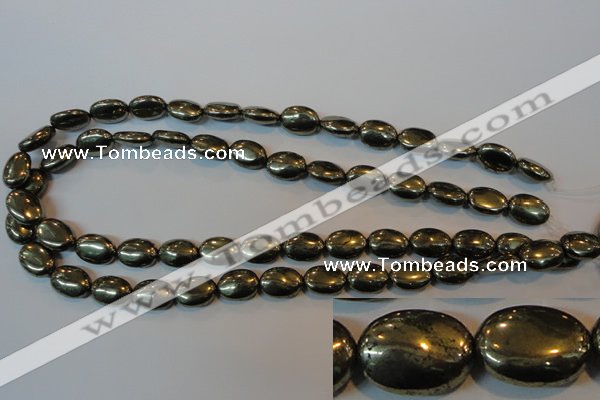 CPY44 16 inches 10*14mm oval pyrite gemstone beads wholesale