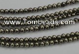 CPY45 16 inches 4mm round pyrite gemstone beads wholesale