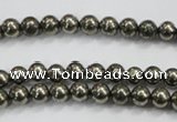 CPY46 16 inches 6mm round pyrite gemstone beads wholesale