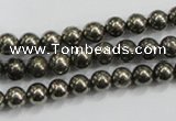 CPY47 16 inches 8mm round pyrite gemstone beads wholesale