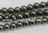 CPY48 16 inches 10mm round pyrite gemstone beads wholesale