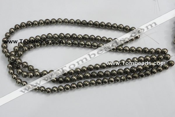 CPY48 16 inches 10mm round pyrite gemstone beads wholesale