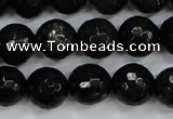 CPY502 15.5 inches 8mm faceted round natural chalcopyrite beads