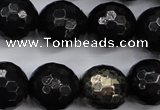 CPY504 15.5 inches 12mm faceted round natural chalcopyrite beads