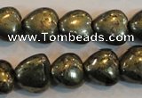 CPY51 16 inches 10*10mm heart pyrite gemstone beads wholesale