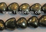 CPY51 16 inches 10*10mm heart pyrite gemstone beads wholesale