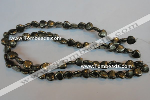 CPY52 16 inches 12*12mm heart pyrite gemstone beads wholesale