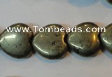 CPY53 16 inches 14*14mm heart pyrite gemstone beads wholesale