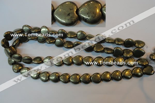 CPY53 16 inches 14*14mm heart pyrite gemstone beads wholesale