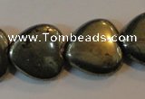 CPY54 16 inches 16*16mm heart pyrite gemstone beads wholesale