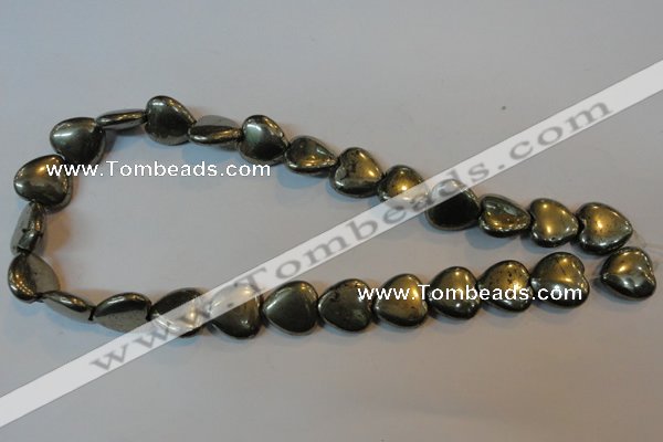 CPY54 16 inches 16*16mm heart pyrite gemstone beads wholesale