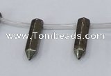CPY555 Top drilled 6*22mm sticks pyrite gemstone beads