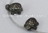 CPY558 Top drilled 13*18mm tortoise pyrite gemstone beads